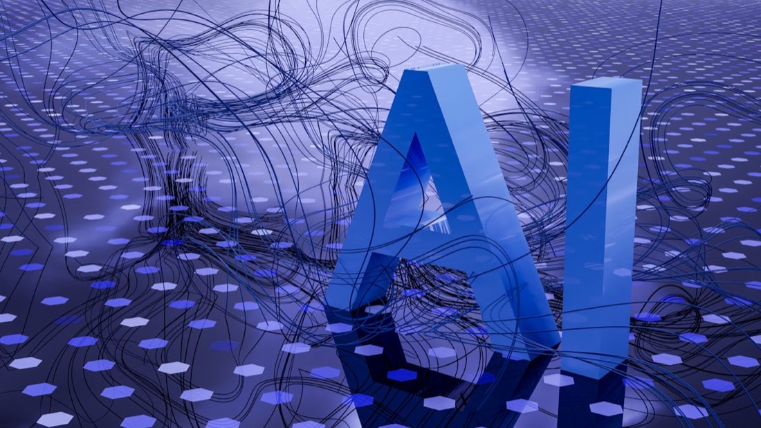 Abstract visualisation of an AI neural network